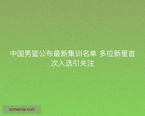 中国男篮公布最新集训名单 多位新星首次入选引关注